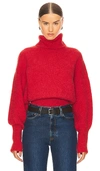 Grlfrnd Elya Turtleneck Sweater In Red