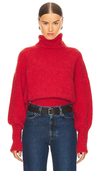 Grlfrnd Elya Turtleneck Sweater In Red