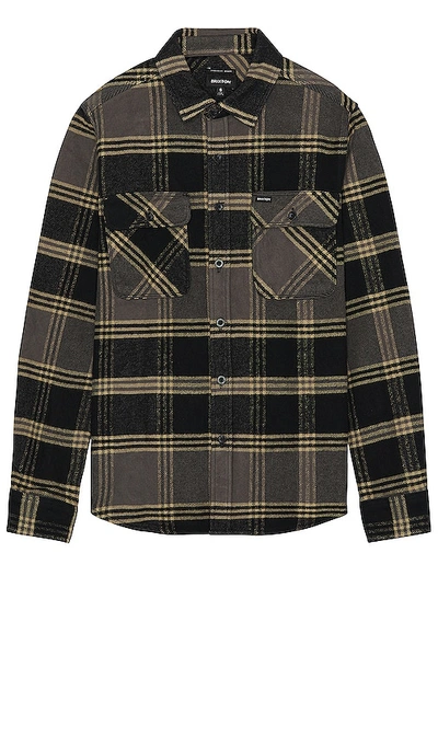 Brixton Bowery Heavy Weight Flannel In Black