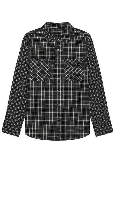 Brixton Savile Stretch Long Sleeve Shirt In Black