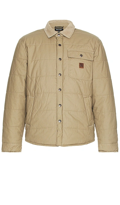 Brixton Cass Waxed Canvas Jacket In Cream