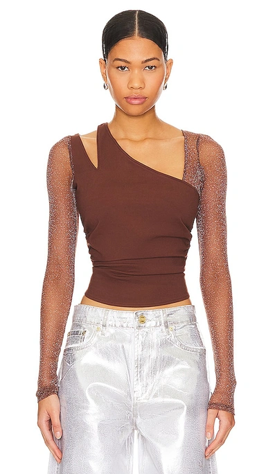 Free People X Revolve Janelle Layered Top In Chocolate