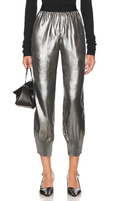 Allsaints Nala Tapered Relaxed Pants In Gunmetal Grey