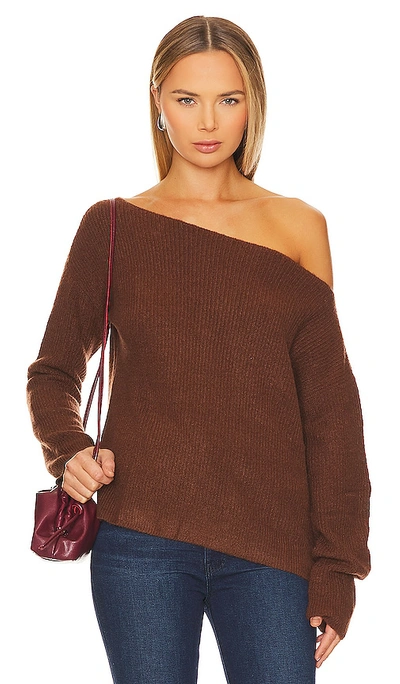 Lovers & Friends X Rachel Alayah Off Shoulder Sweater In Brown