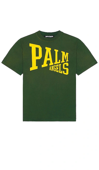 Palm Angels College Tee In Green