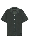 Rag & Bone Toweling Avery Shirt In Charcoal