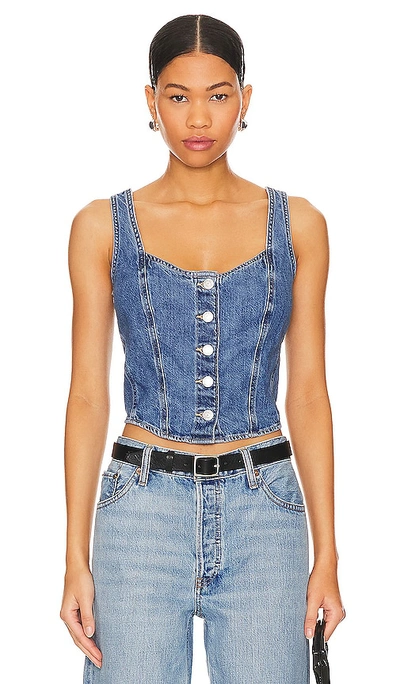 Levi's Braided Dark Wash Denim Vest Top In Big Yikes
