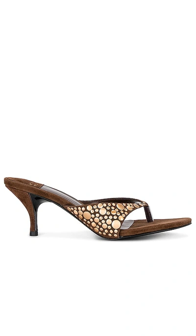 Jeffrey Campbell Mainstay Mule In Brown & Gold