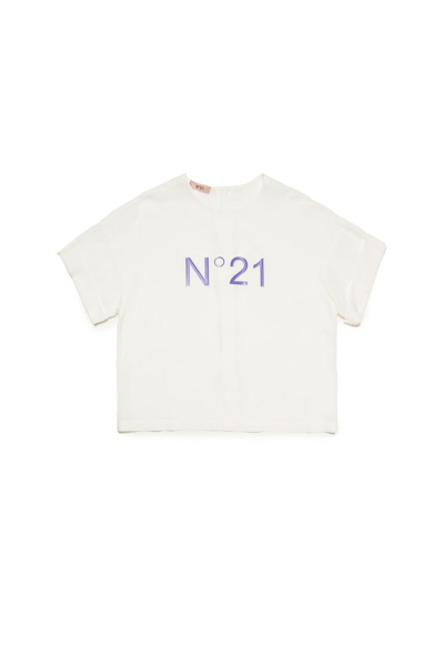 N°21 Nº21 Kids Logo In White