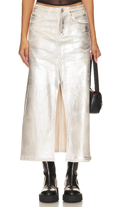 Superdown Mara Skirt In Metallic Silver