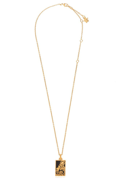 Versace Palmette Pendant Chain In Gold
