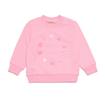 Marni Kids' Sweatshirt Mit Logo-print In Pink