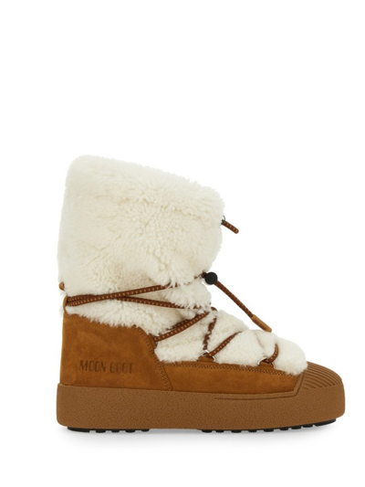 Moon Boot Ltrack Polar Shearling Boots In Brown