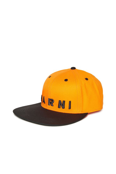 Marni Kids' Logo-embroidered Cotton Cap In Multi