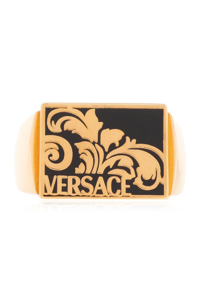 Versace Greca Quilting Logo In Gold