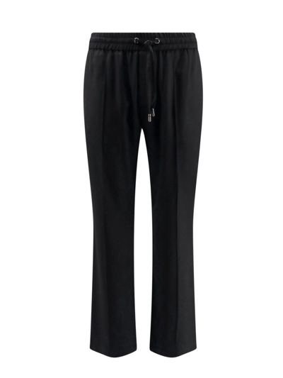 Dolce & Gabbana Logo Patch Drawstring Trousers In Black