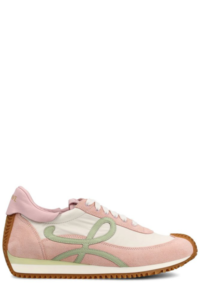 Loewe Flow Runner Nylon And Suede Sneakers In Pink & Purple