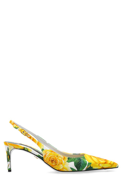 DOLCE & GABBANA DOLCE & GABBANA FLORAL PRINTED SLINGBACKS