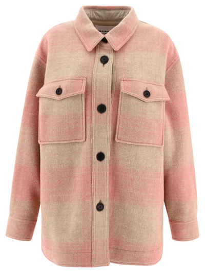 Isabel Marant Faxon Buttoned Overshirt In Pink