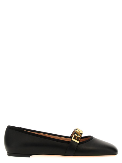 Bally Balby Squared Toe Ballet Flats In Black