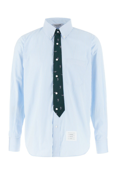 Thom Browne Paisley Jacquard Tie Straight Fit Shirt In Multi