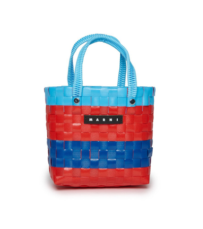 Marni Kids' Sunday Morning Woven Tote Bag In Multi