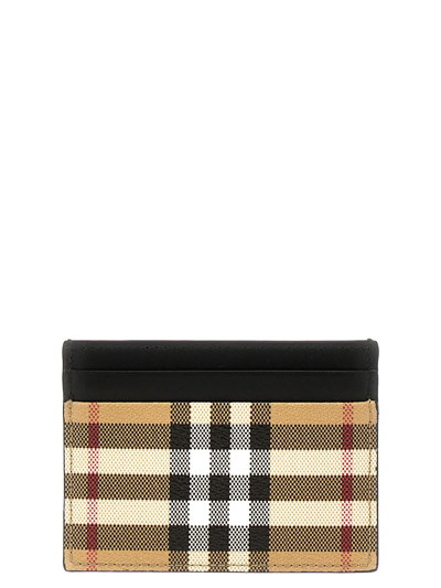 Burberry Vintage Check Card Holder In Beige