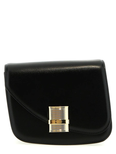 Ferragamo 'fiamma' Small Shoulder Bag In Black