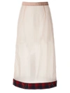 Maison Margiela Pendleton-check-hem Sheer Skirt In Pink