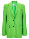 Msgm Fitted Blazer With Single Button Front In Green