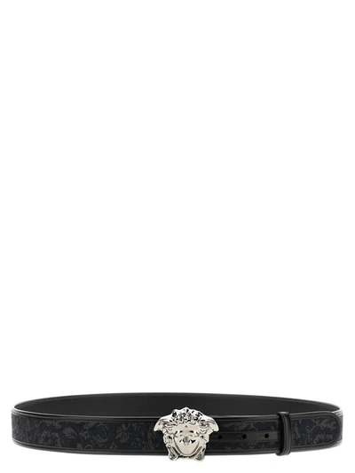 Versace La Medusa Barocco Belt In Black