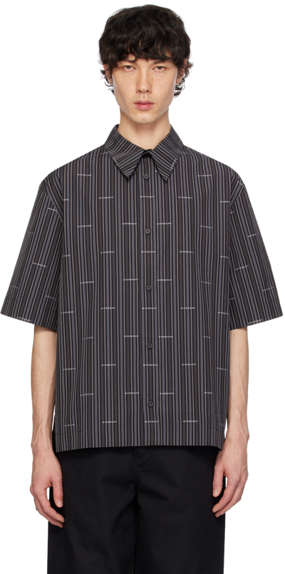 Givenchy Black Striped Shirt In Grey