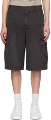 Givenchy Denim Cargo Shorts With Hidden Closure In 001-black