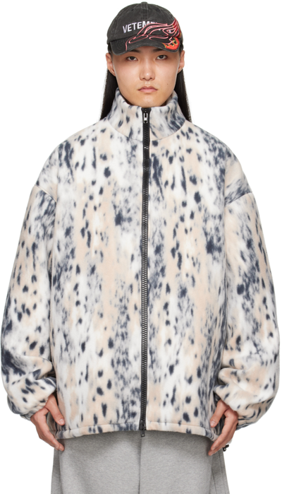 Vetements Multicolor Printed Jacket In Snow Leopard