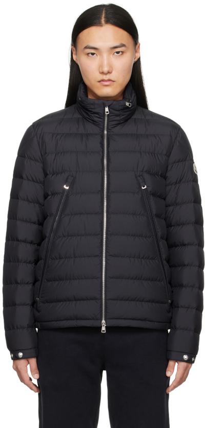 Moncler Navy Alfit Down Jacket In Charcoal