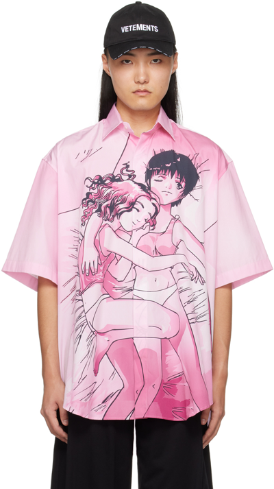 Vetements Pink Anime Shirt