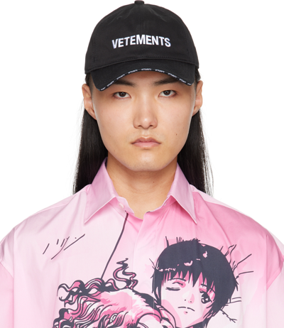 Vetements Black Iconic Logo Cap