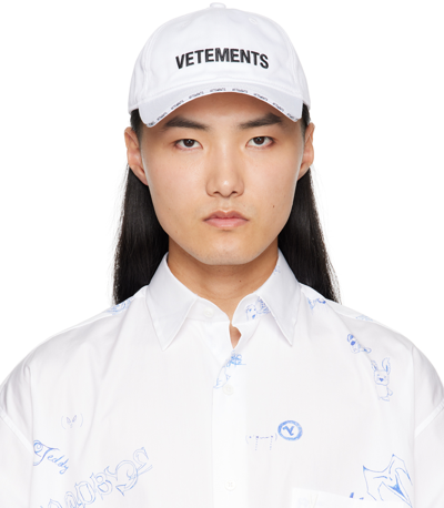 Vetements White Iconic Logo Cap