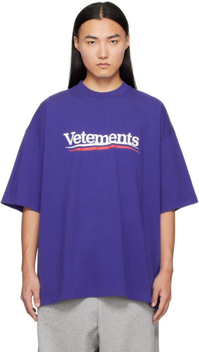 Vetements Blue Campaign T-shirt In Royal Blue