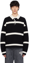JW ANDERSON BLACK STRUCTURED POLO