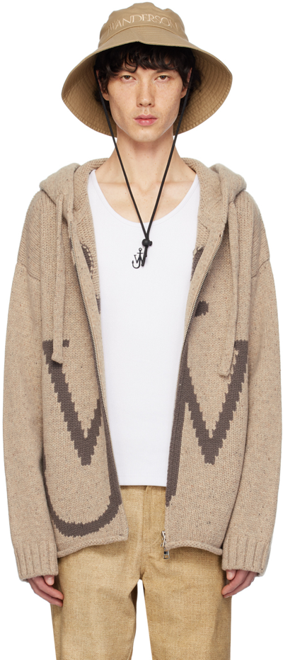 Jw Anderson Beige Anchor Hoodie In 132 Beige