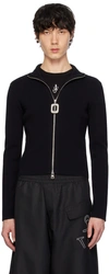 JW ANDERSON BLACK FITTED CARDIGAN