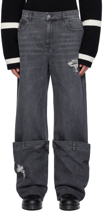 Jw Anderson Straight-leg Bucket Jeans In Grey