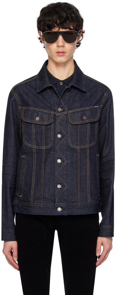 Tom Ford Icon Denim Jacket In Blue