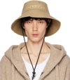 JW ANDERSON BEIGE LOGO SHADE BUCKET HAT