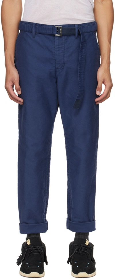 Sacai Navy Three-pocket Trousers In 401 Blue