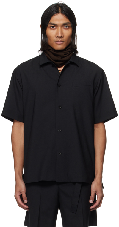 Sacai Black Suiting Shirt In 001 Black