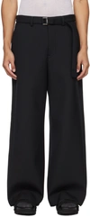 SACAI BLACK BELTED TROUSERS