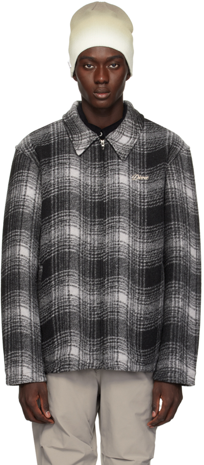 Dime Grey & Black Wave Plaid Jacket