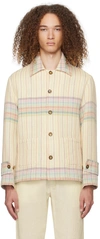 Harago Multicolor Check Jacket In Off White